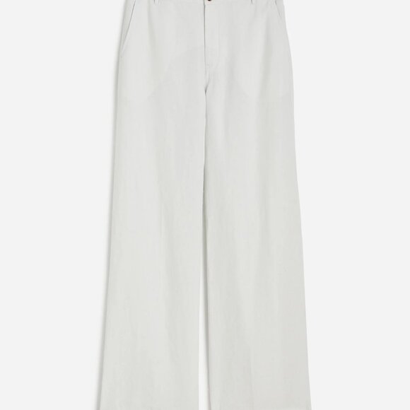 NWT Madewell The Zoe Relaxed Wide Pant in 100% Linen Size 2 in Salt - Picture 2 of 5